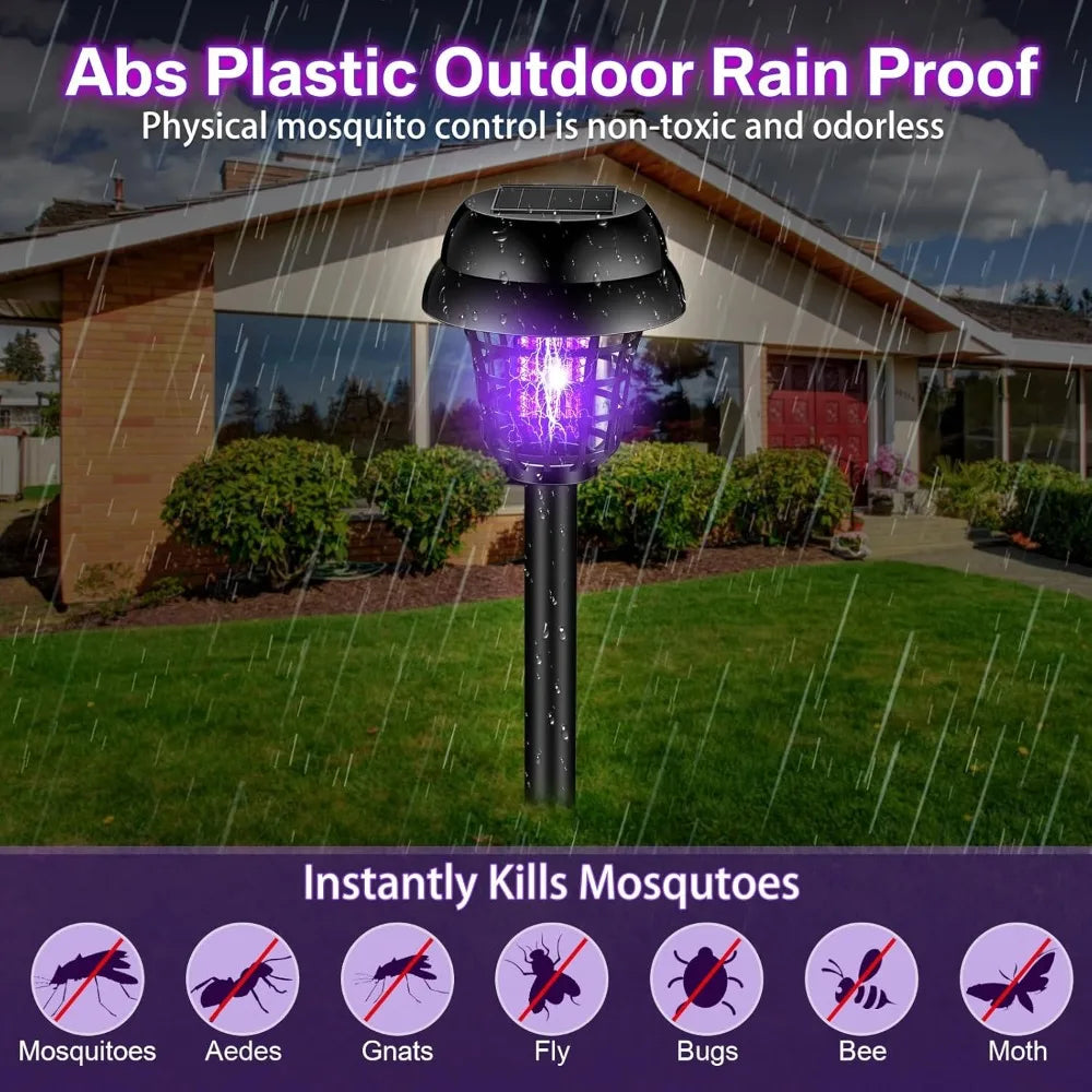 Solar bug zapper pack on patio