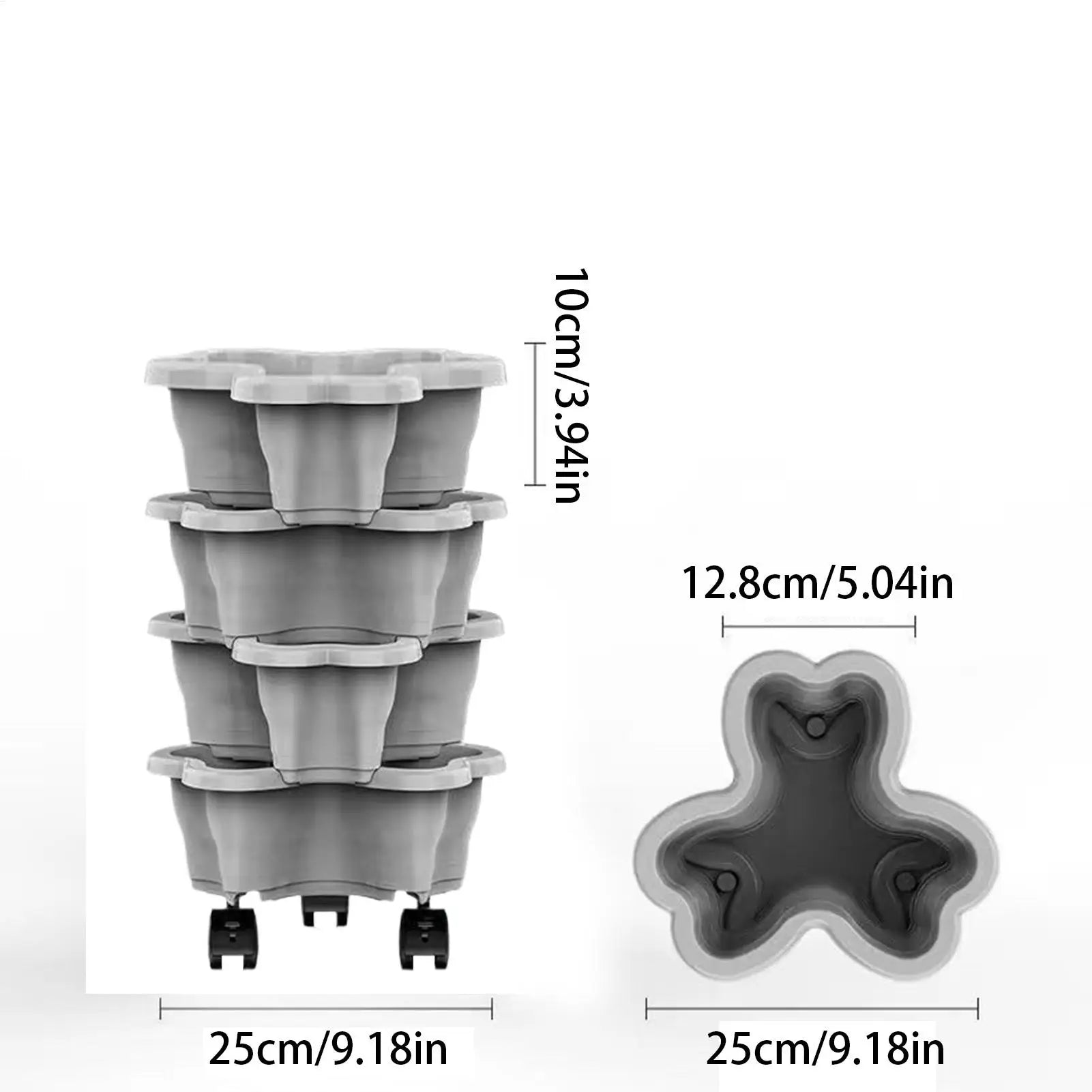 Planter tower tier dimensions diagram