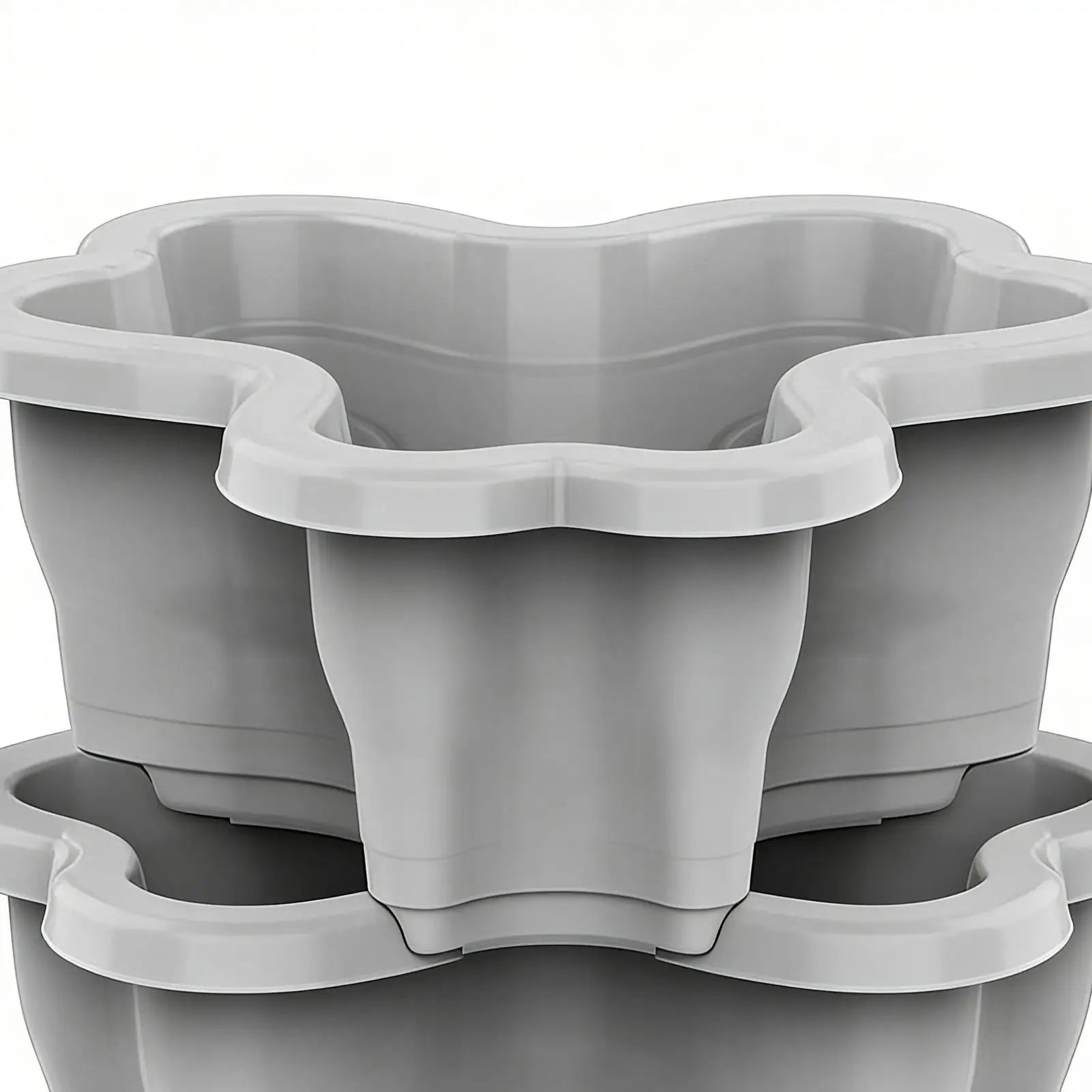 Stackable planter tower detail