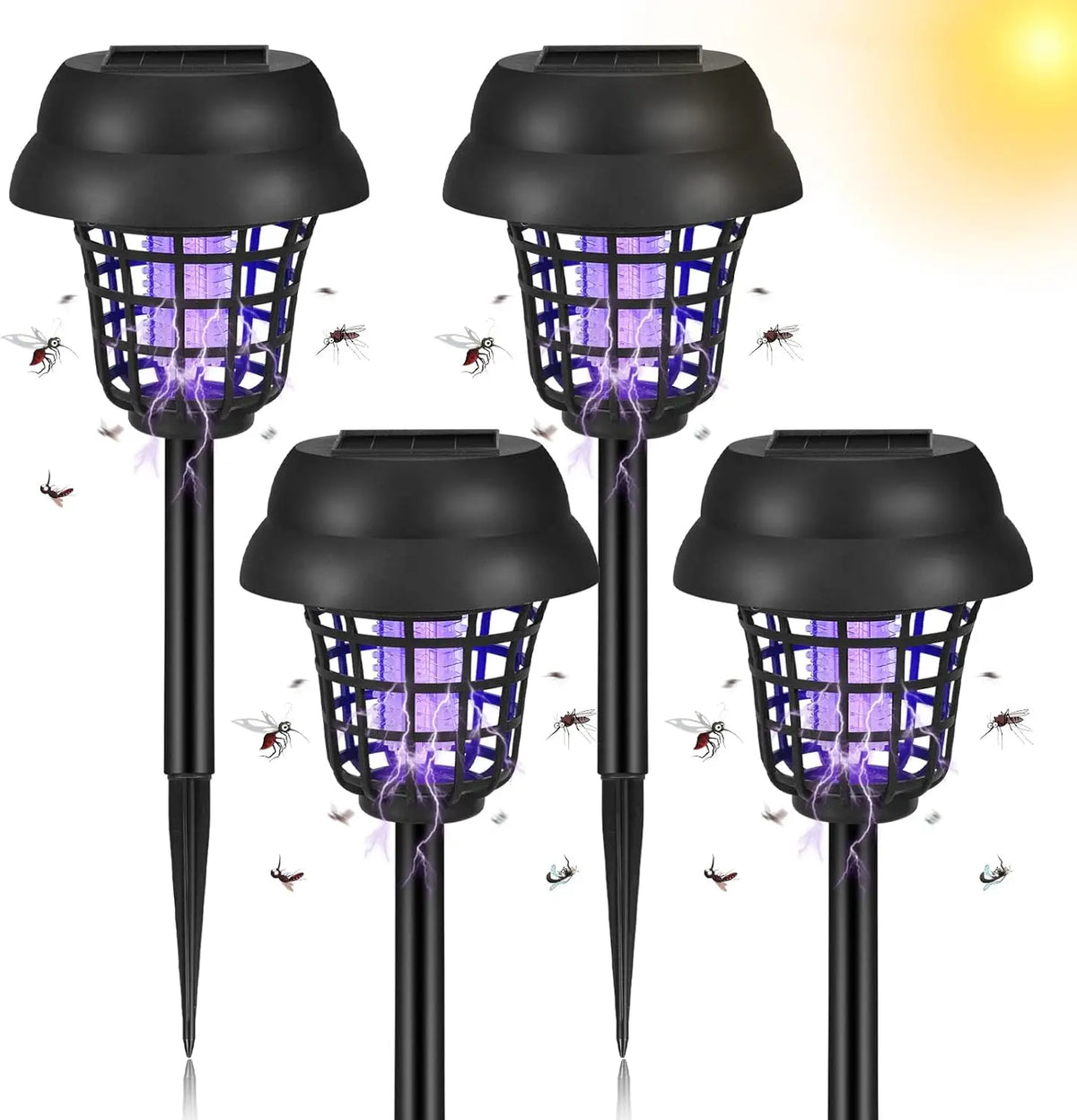 Solar Bug Zapper — Outdoor Mosquito Killer Lamp & Garden Light, Cordless