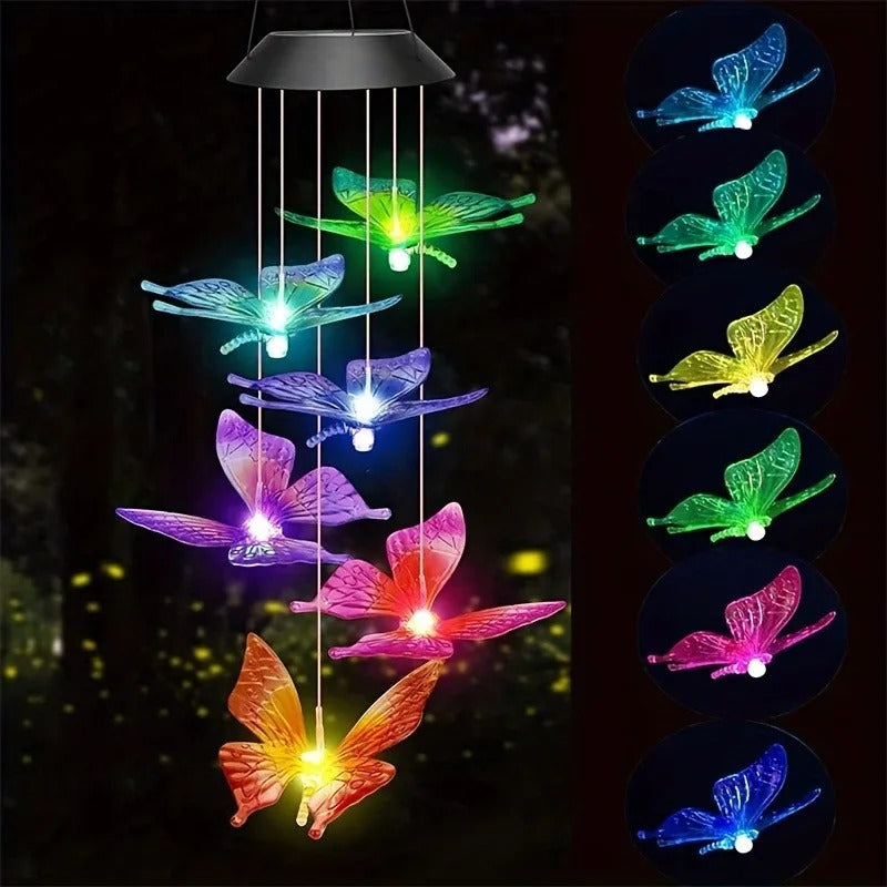 Solar Wind Chime Light — Color-Changing Hanging Garden Decor, Dusk-to-Dawn Glow