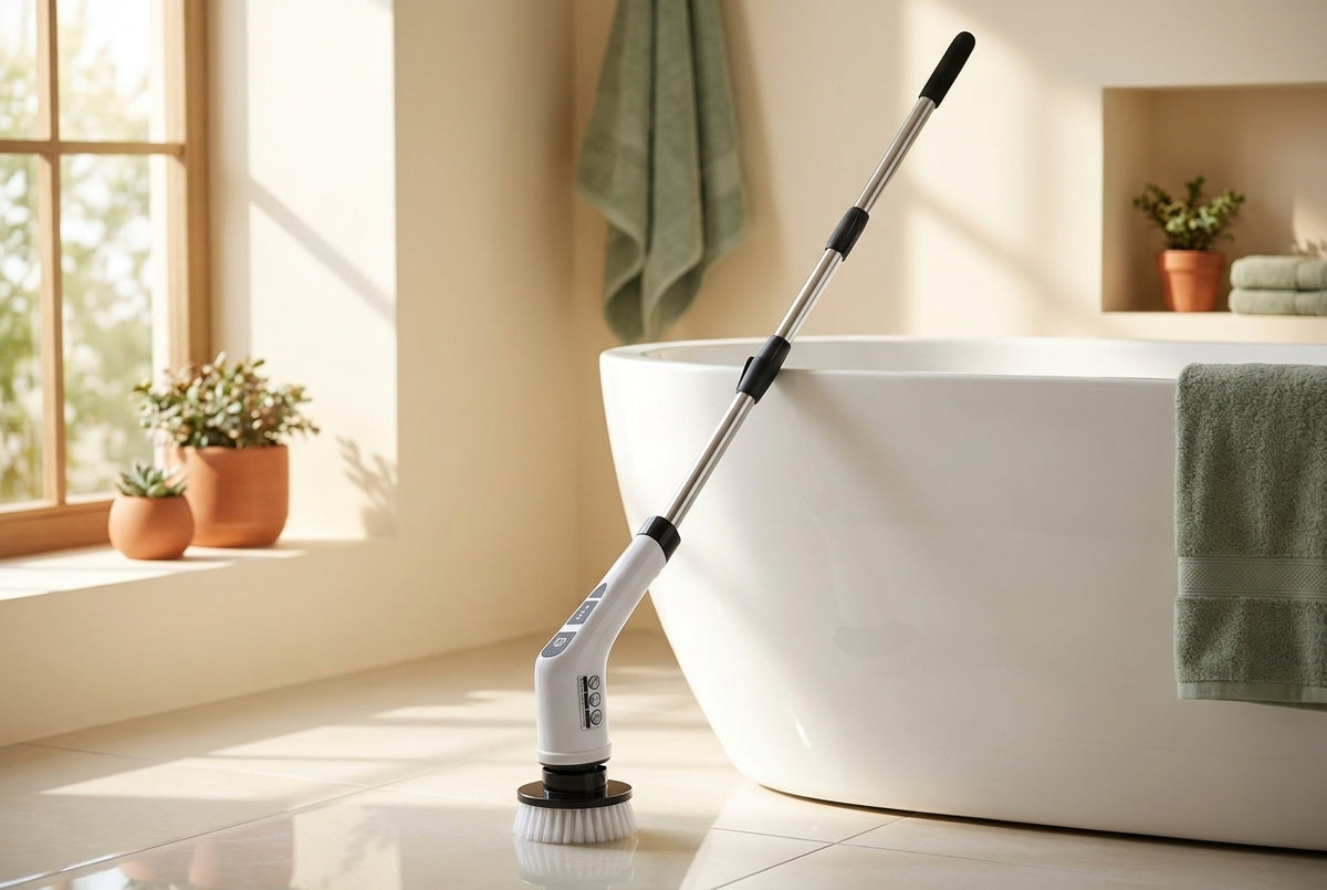 Cordless Electric Spin Scrubber — 7 Brush Heads for Tub, Tile & Floors