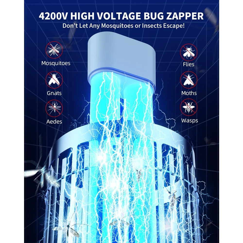 Outdoor Electric Bug Zapper — 4200V Mosquito & Fly Killer, Waterproof Plug-In Lantern