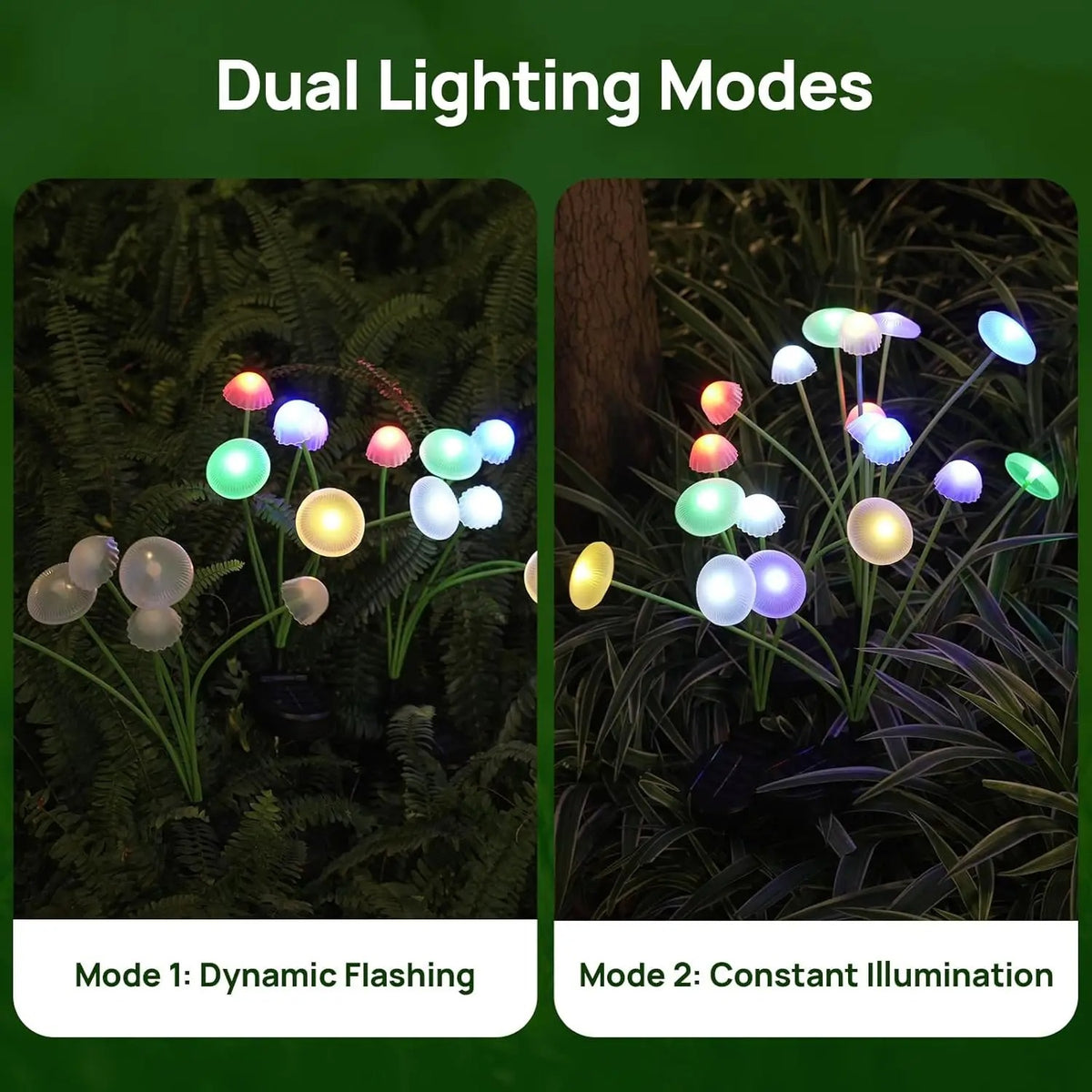 Solar Mushroom Garden Lights — Dusk-to-Dawn Glow, No Wiring
