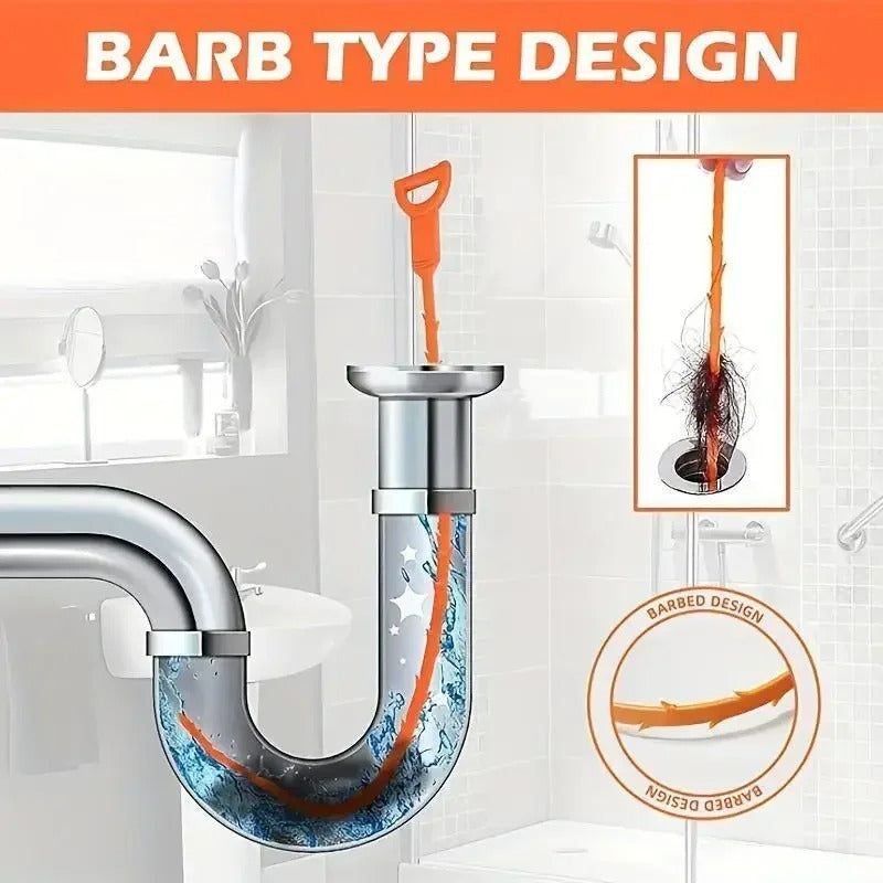 Drain Snake Hair Clog Remover — Unclog Sinks & Showers Without Chemicals