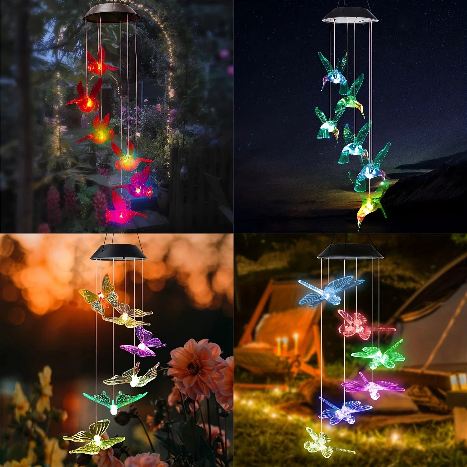 Solar Wind Chime Light — Color-Changing Hanging Garden Decor, Dusk-to-Dawn Glow