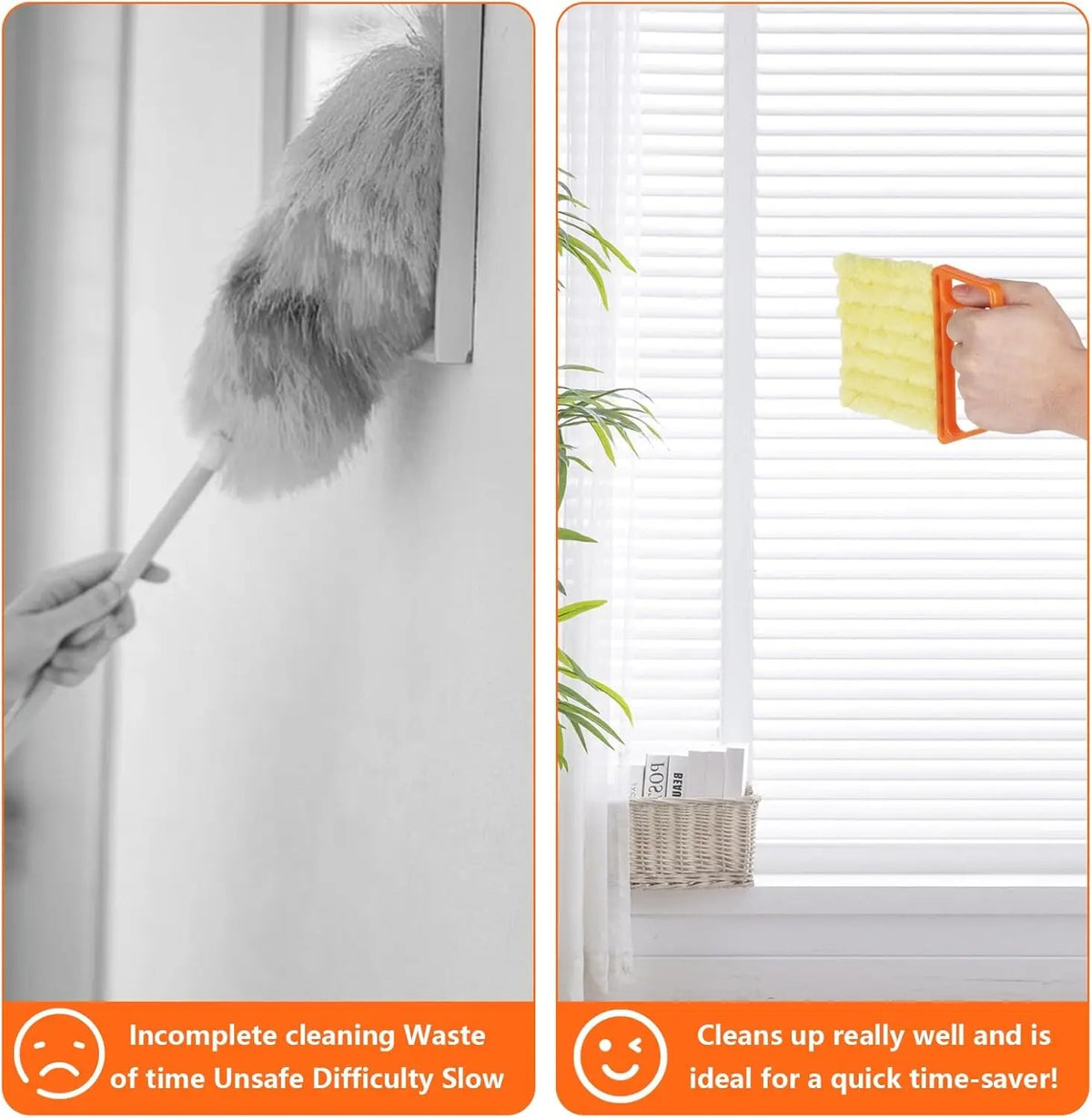 Blind & Vent Duster Set — 7-Finger Microfiber Cleaner, Washable (3-Pack)