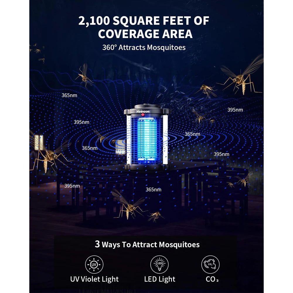 Outdoor Electric Bug Zapper — 4200V Mosquito & Fly Killer, Waterproof Plug-In Lantern