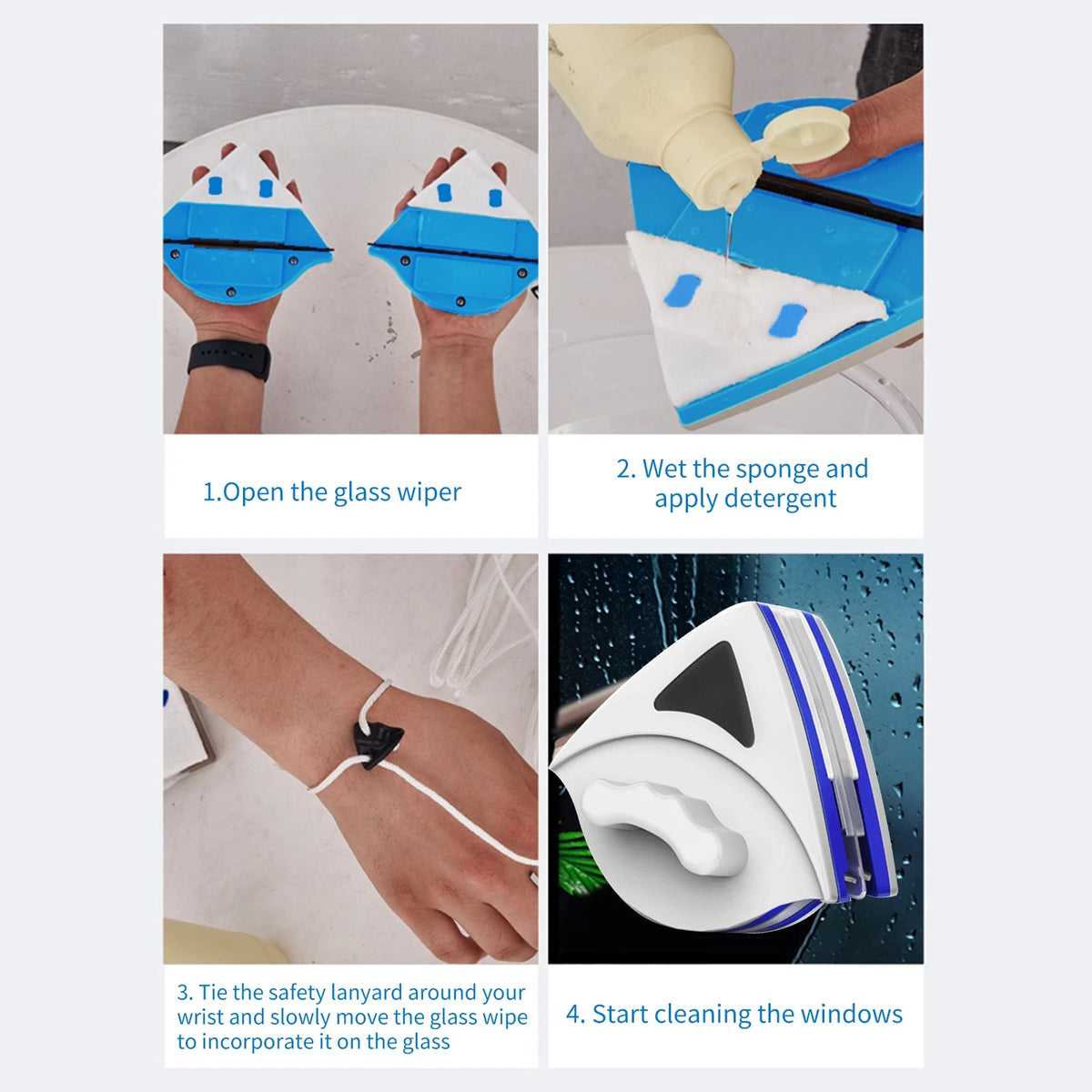 Double-Sided Magnetic Window Cleaner — Clean Both Sides of Glass at Once
