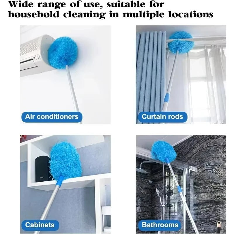 Microfiber Ceiling Fan Duster — Flexible Long-Handle Cleaner for Fans, Vents & Blinds