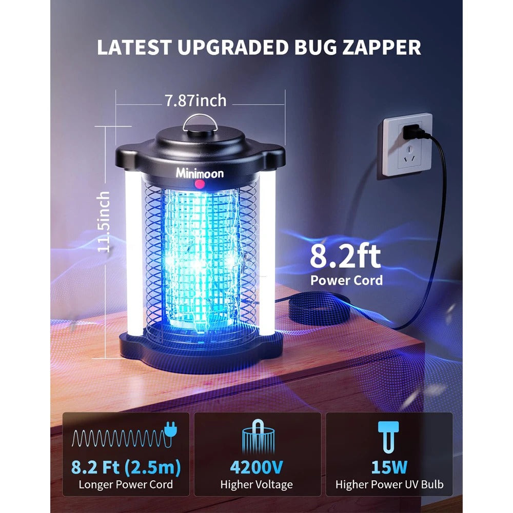 Outdoor Electric Bug Zapper — 4200V Mosquito & Fly Killer, Waterproof Plug-In Lantern