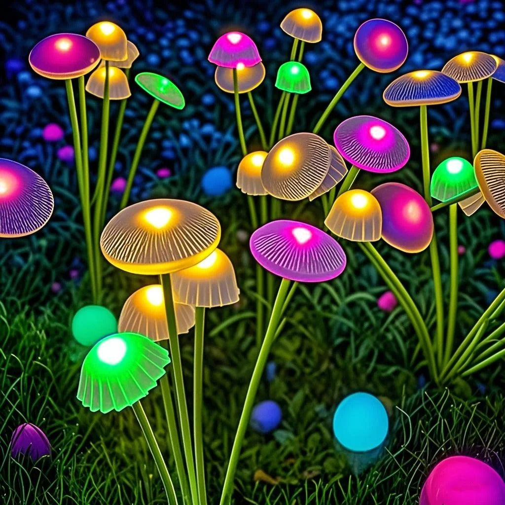 Solar Mushroom Garden Lights — Dusk-to-Dawn Glow, No Wiring