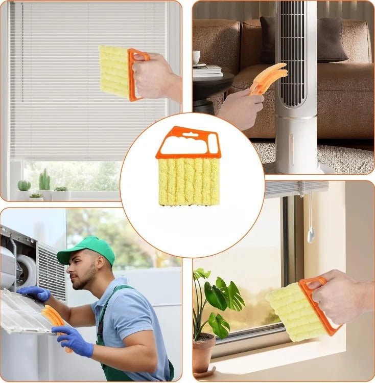 Blind & Vent Duster Set — 7-Finger Microfiber Cleaner, Washable (3-Pack)