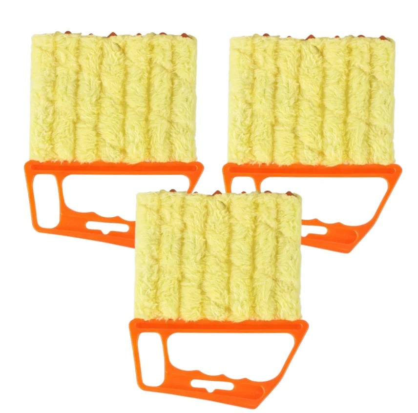 Blind & Vent Duster Set — 7-Finger Microfiber Cleaner, Washable (3-Pack)