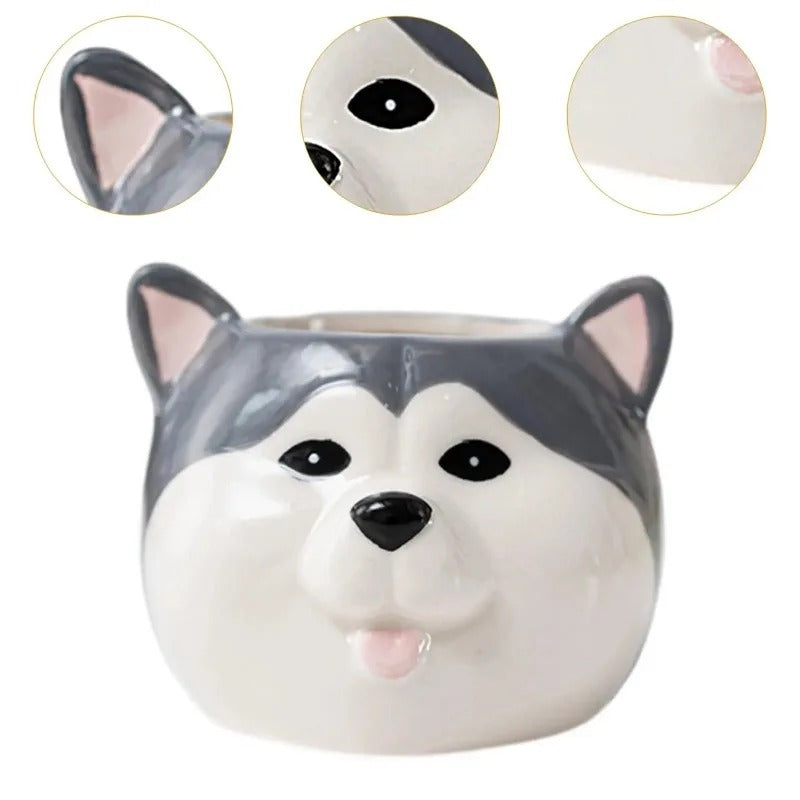 Cute Ceramic Dog Succulent Planter