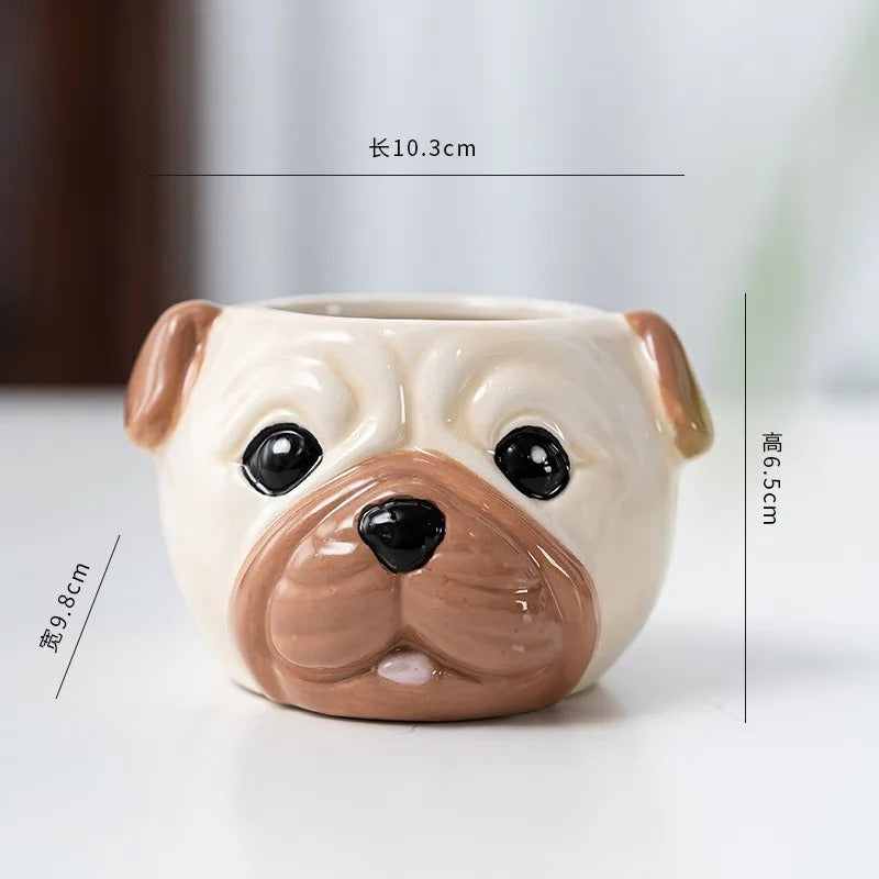 Cute Ceramic Dog Succulent Planter