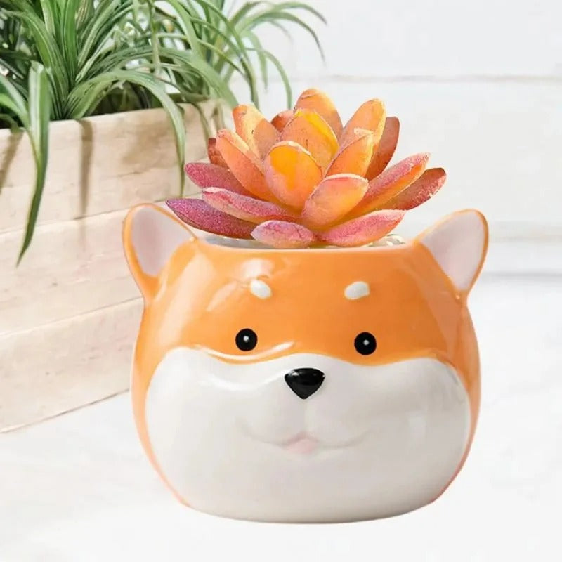 Cute Ceramic Dog Succulent Planter
